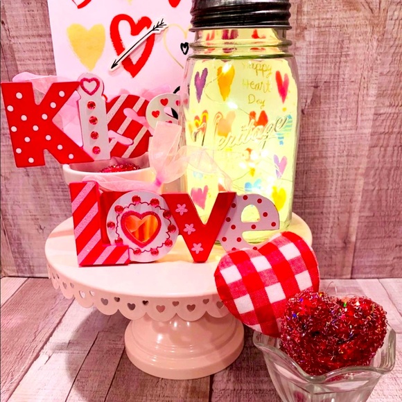 4 Piece Set for Valentine’s Day Tiered Trays - Picture 2 of 12